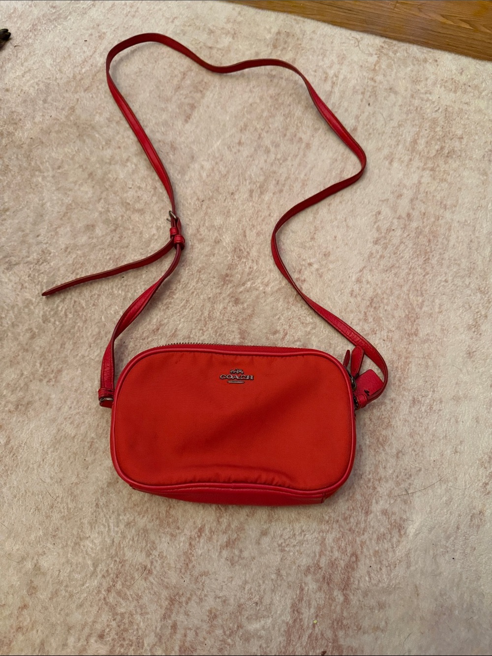 Coach Red Nylon Crossbody Camera Bag